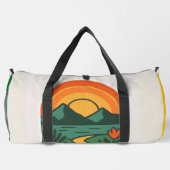 Retro Natuur Sunset - Mountain Plunjezak (Achterkant)