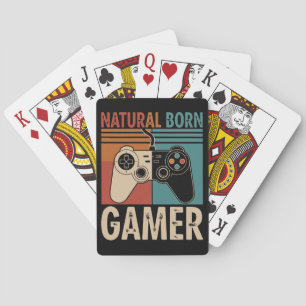 Retro Natuurlijke Geboorte Gamer Grappig Pokerkaarten