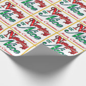 Retro Naughty of Nice kerst Cadeaupapier (Hoek)