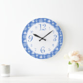 Retro Nautical Blue en White Kitchen Clock Grote Klok (Huis)
