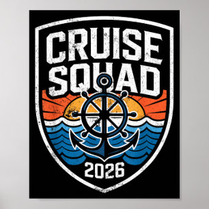 Retro Nautical Cruise Squad 2026 Familie Matchend Poster