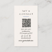 Retro Navy Blue Hand Drawn Stripes QR Code Unique Visitekaartje (Achterkant)