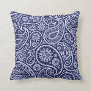 Retro Navy Blue Paisley Pattern Kussen
