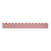 Retro Navy Blue Red Cube Modern Geometric Pattern Lint (Voorkant)