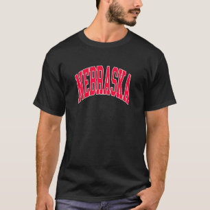 Retro Nebraska State Distress Souvenir T-shirt