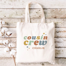 Retro-neef bemanningsmonogram | 2-zijdig afdrukken tote bag