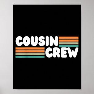 Retro neef crew strepen zomer vakantie familie poster