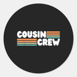 Retro neef crew strepen zomer vakantie familie ronde sticker