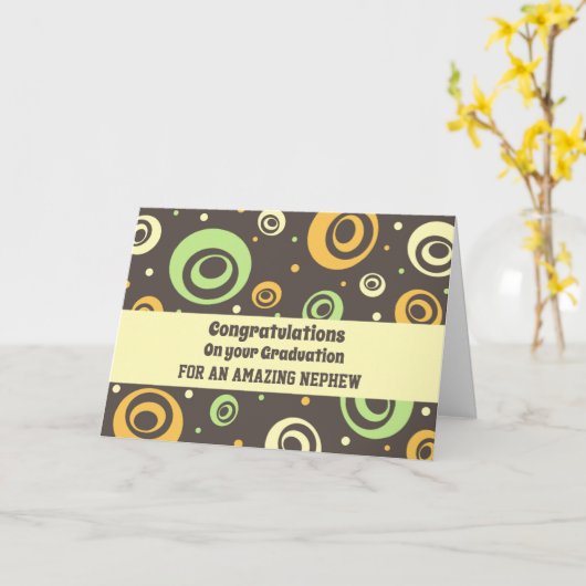 Retro neef gefeliciteerd Afstuderen auto Kaart (Gele Bloem)