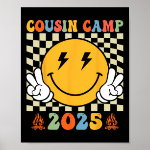 Retro neefjes kamp 2025 Gezinsvakantie Zomer Kamp Poster