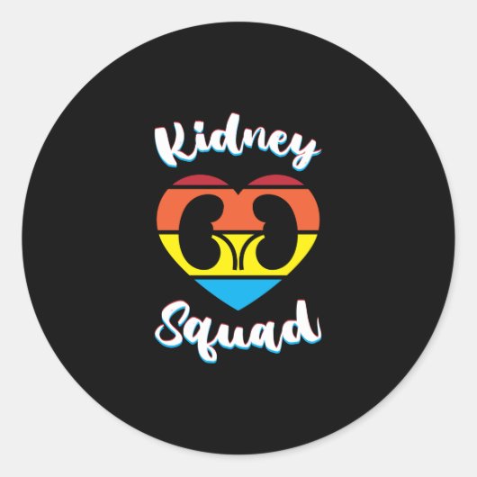 Retro Nefrologie Team Dialyse Verpleegkundige Nier Ronde Sticker (Voorkant)