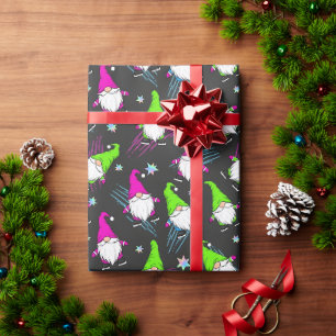 Retro Neon 80s IJsschaats Kabouters Cadeaupapier