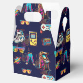 Retro  Neon 80's Pattern Bedankdoosjes (Geopend)