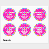 Retro Neon Afstudeerfeest Bedankt Ronde Sticker (Vel)