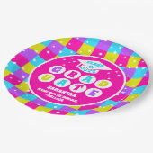 Retro Neon Afstudeerfeest Papieren Bordje (Gekanteld)