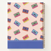 Retro Neon Audio Cassettebandje | Jouw namen toevo Notitieboek (Achterkant)