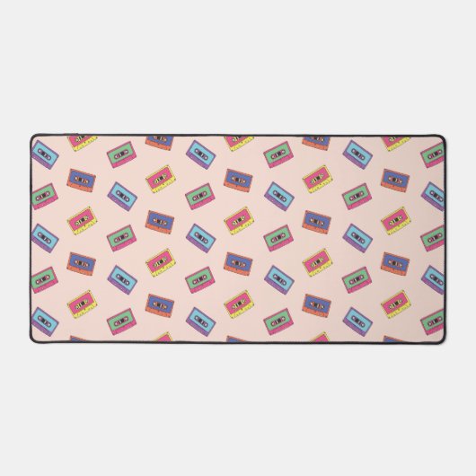 Retro Neon Audio Cassettebandje Patroon Bureaumat (Voorkant)