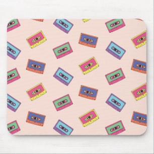 Retro Neon Audio Cassettebandje Patroon Muismat