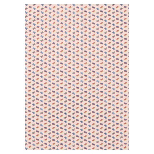 Retro Neon Audio Cassettebandje Patroon Tafelkleed (Voorkant)