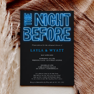 Retro neon blue night voor het repetitief diner kaart