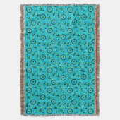 Retro Neon Blue Pattern van 80 en 90 Deken (Voorkant Verticaal)