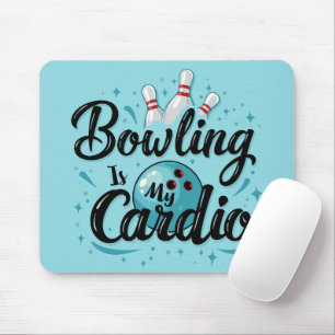 Retro Neon "Bowlen Is Mijn Cardio" Grappig Bowlen Muismat