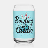 Retro Neon "Bowling is mijn cardio" Grappig Bowlen Blikvorm Glas (Achterkant)