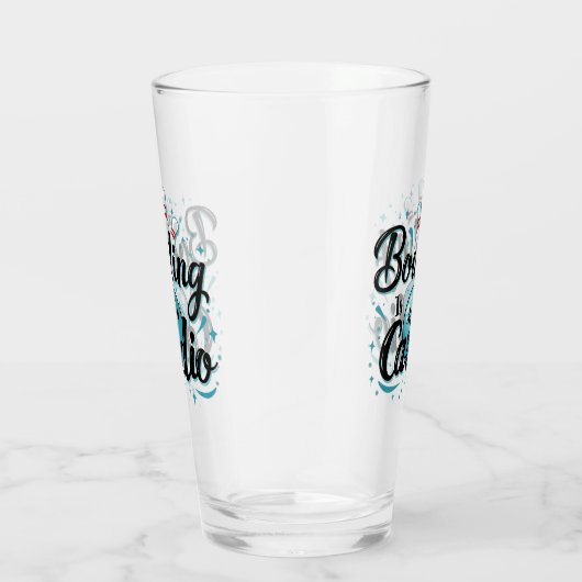 Retro Neon "Bowling is mijn cardio" Grappig Bowlen Glas (Rechts)