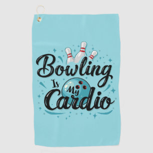 Retro Neon "Bowling is mijn cardio" Grappig Bowlen Golfhanddoek