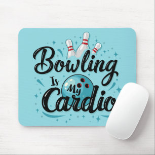 Retro Neon "Bowling is mijn cardio" Grappig Bowlen Muismat