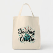 Retro Neon "Bowling is mijn cardio" Grappig Bowlen Tote Bag (Voorkant)