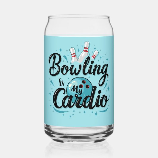 Retro Neon "Bowling Is My Cardio" Funny Bowling (Verso)