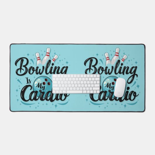 Retro Neon "Bowling Is My Cardio" Funny Bowling (Clavier et souris)