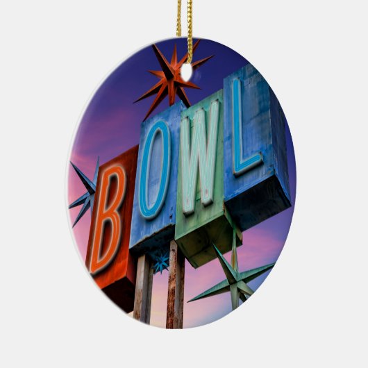 Retro Neon BOWLing signe ornement (Droite)