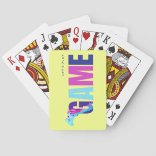 Retro Neon Cyberpunk Synthwave Gamer Gele Deck Pokerkaarten