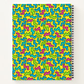 Retro Neon Doodle Pattern van 80/90 Notitieboek (Achterkant)