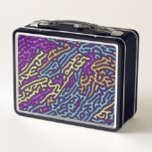 Retro Neon doolhof patroon – Arcade esthetisch (Achterkant)