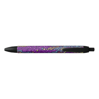 Retro Neon doolhof patroon – Arcade esthetisch Zwarte Inkt Pen
