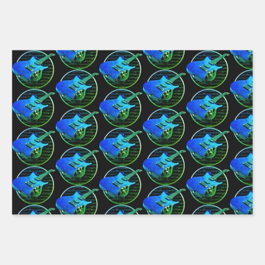 Retro Neon Elektrische gitaren Inpakpapier Vel (Voorkant 2)