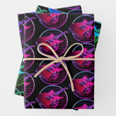 Retro Neon Elektrische gitaren Inpakpapier Vel (In situ)