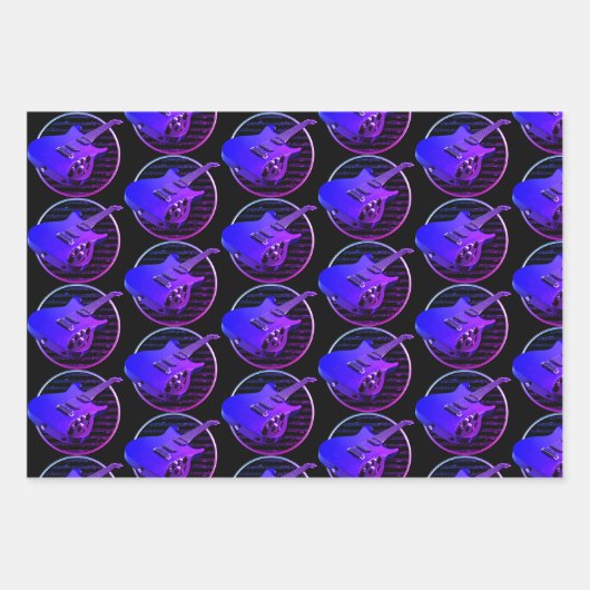 Retro Neon Elektrische gitaren Inpakpapier Vel (Voorkant 3)