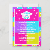 Retro Neon Foto Afstuderen Bedankkaart (Achterkant)