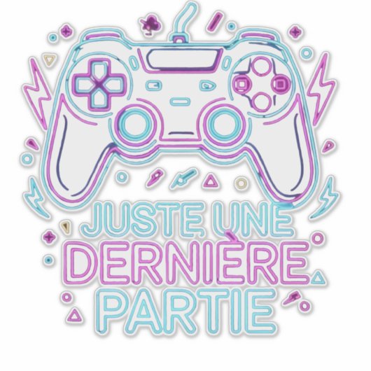 Retro Neon Gamer Sticker -  (Devant)