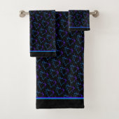 Retro Neon Geometric Pattern 2 Bad Handdoek (Insitu)