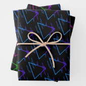 Retro Neon Geometric Pattern Collectie Inpakpapier Vel (In situ)