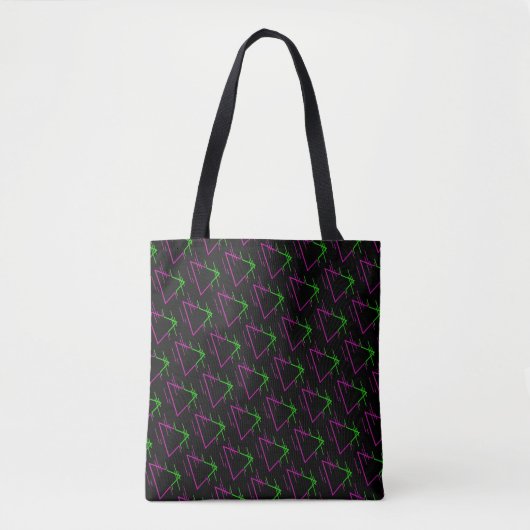 Retro Neon Geometric Pattern Draagtas (Voorkant)