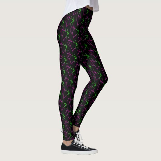 Retro Neon Geometric Pattern Leggings (Rechts)