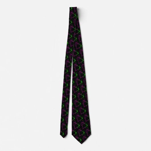 Retro Neon Geometric Pattern Stropdas (Achterkant)