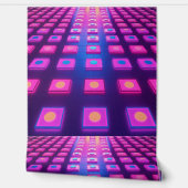 Retro Neon Glow Disco dansvloer | Peel en Stick Behang (Afrollen)