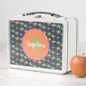 Retro Neon Goldfish Metal Lunch Box (In situ)